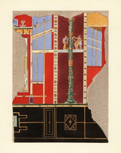 Paneel in een kamer van de Casa di Laocoonte of Huis van Laocoon, Pompeii, Derde Pompeiaanse Stijl door Pierre Gusman