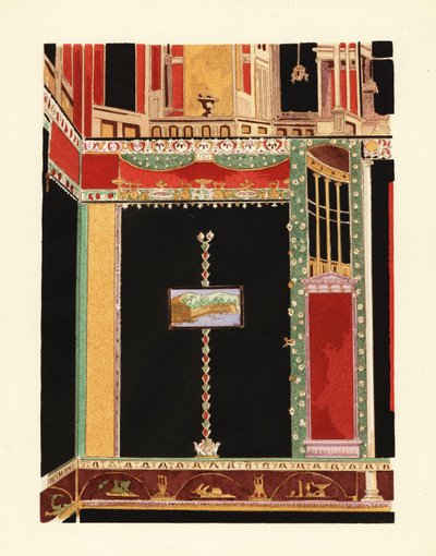 Tablinum in het huis van Marcus Lucretius Fronto, Pompeii door Pierre Gusman