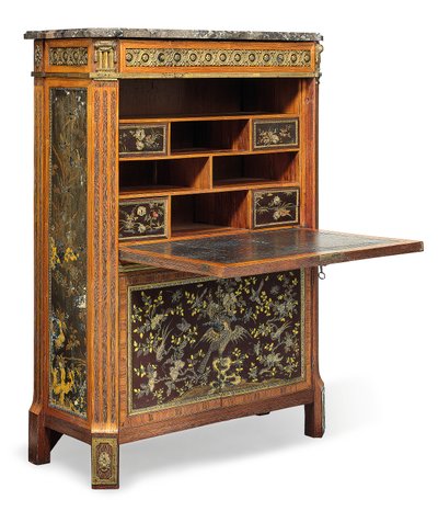 Louis XVI secretaire à abattant, eind 18e eeuw door Pierre Harry Mewesen