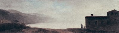 Meer van Nemi in de regen door Pierre Henri de Valenciennes