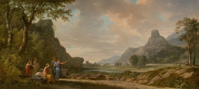 De berg Athos uitgehouwen als een monument voor Alexander de Grote door Pierre Henri de Valenciennes