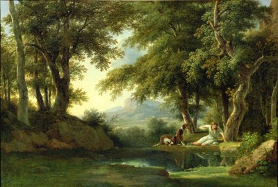 Narcissus bewondert zijn reflectie door Pierre Henri de Valenciennes