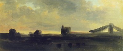 Lucht en daken, door Pierre Henri de Valenciennes (1750-1819) door Pierre Henri de Valenciennes