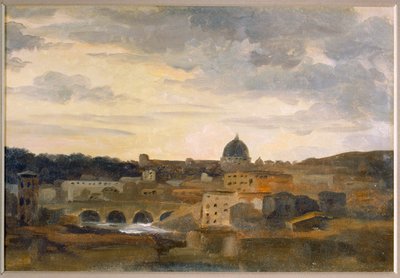 Gezicht op Rome in stormachtig weer (tekening op karton) door Pierre-Henri de Valenciennes