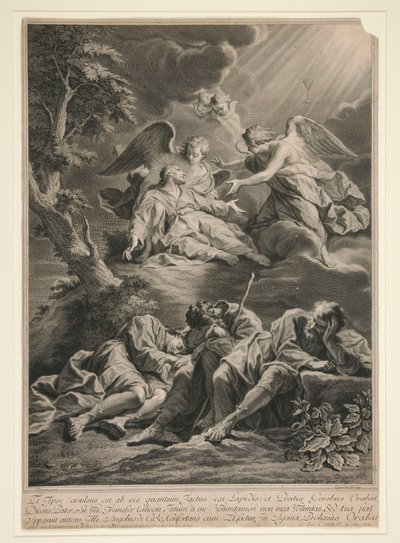 Christus op de Olijfberg door Pierre Imbert Drevet