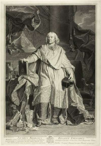 Portret van Jacques Bénigne Bossuet, bisschop van Meaux door Pierre Imbert Drevet