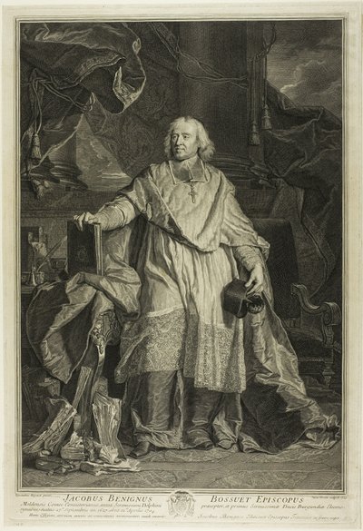 Portret van Jacques Bénigne Bossuet, bisschop van Meaux door Pierre Imbert Drevet