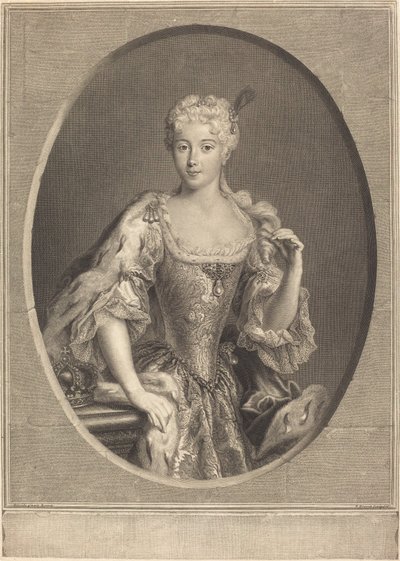 Maria Klementyna Sobieska door Pierre Imbert Drevet, after Antonio David