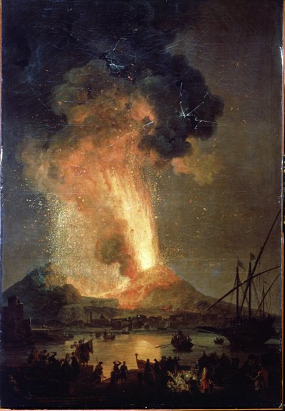 De uitbarsting van de Vesuvius. Schilderij van Pierre-Jacques Volaire. Olie op doek door Pierre Jacques Volaire