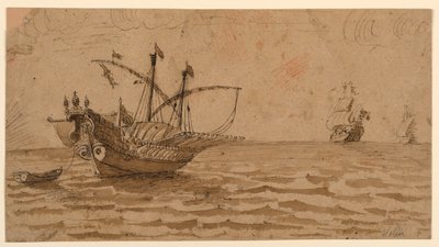 Schepen op zee door Pierre Jacques Volaire