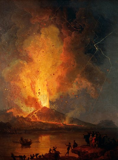 Uitzicht op de uitbarsting van de Vesuvius door Pierre Jacques Volaire