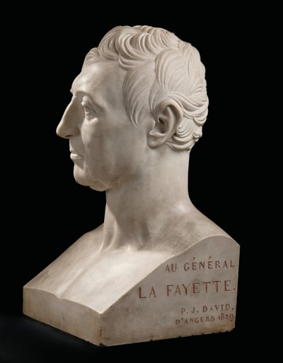 Borstbeeld van Marie-Joseph-Gilbert du Motier, markies de La Fayette door Pierre Jean David dAngers