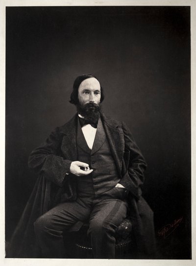 Auguste Vacquerie, ca. 1860 door Pierre Jean Delbarre