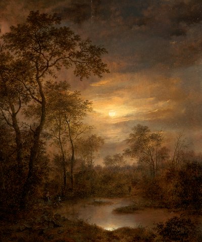Maanlichtscène door Pierre Jean Hellemans