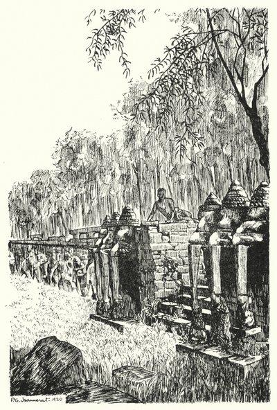 Zijperron van het Olifantenterras (gravure) door Pierre Jeannerat de Beerski