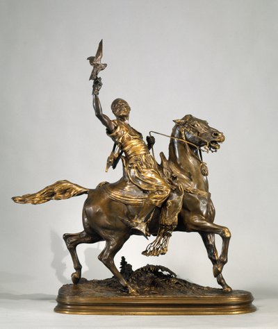 Arabische Valkenier te Paard, c.1880 door Pierre Jules Mene