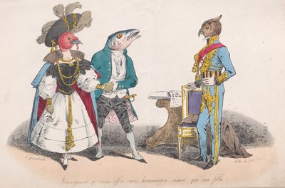 Mijnheer, ik bied u mijn respect en mijn dochter aan uit Metamorfosen van de dag door Pierre Langlumé