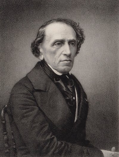 Portret van de componist Giacomo Meyerbeer 1791-1864, 1865 door Pierre Lanith Petit