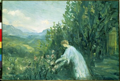 Vrouw in een tuin door Pierre Laprade