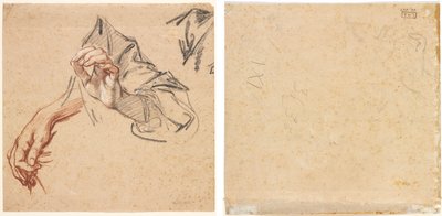 Studie van Handen (recto); Schets van een Hand (verso) door Pierre Lenfant