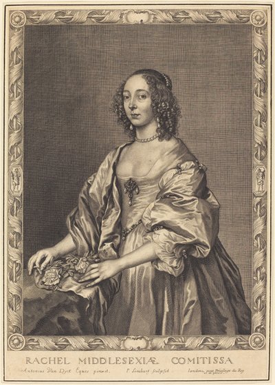 Rachel, Gravin van Middlesex door Pierre Lombard after Sir Anthony van Dyck