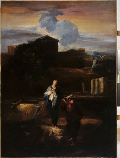 De vlucht naar Egypte door Pierre Louis Cretey or Cretet