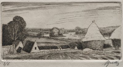 Brebant boerderij door Pierre Louis Gatier