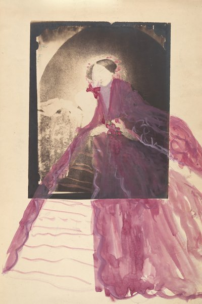 [La Comtesse aan tafel met hand aan gezicht], 1860s door Pierre Louis Pierson
