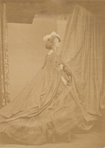 De hoed met andere veer, 1860s door Pierre Louis Pierson