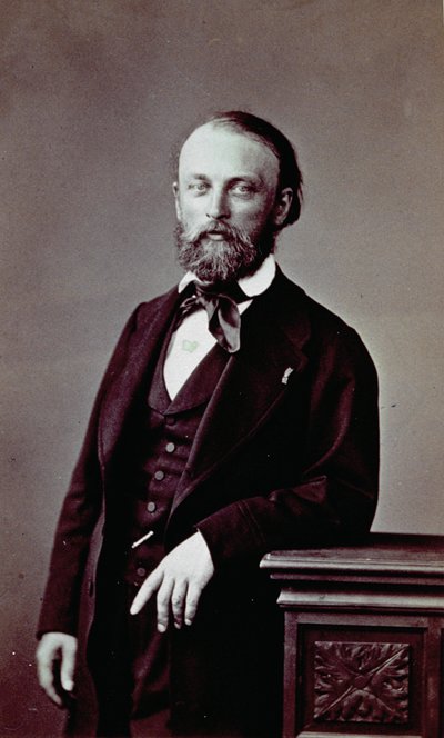 Portret van de Franse schilder Auguste Bonheur in elegante kleding uit de Romantische periode door Pierre Louis Pierson