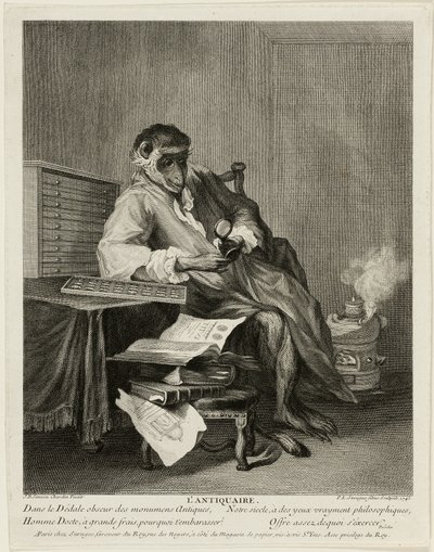 De antiquair aap door Pierre Louis de Surugue