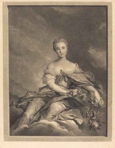 Flore bij haar Opstaan door Pierre Maleuvre after Jean Marc Nattier