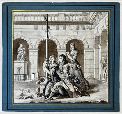 Louis XIV pleit met Louise de La Vallière in het karmelietenklooster in Chaillot door Pierre Maximilien Delafontaine