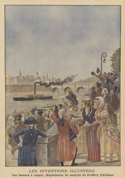 De uitvinding van de stoomboot door de Markies de Jouffroy d