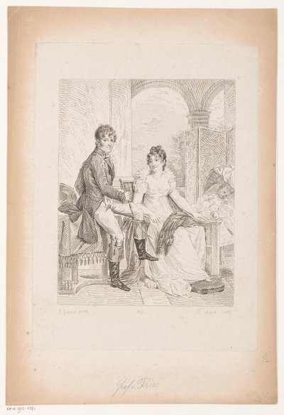 Portret van Moritz von Fries en zijn vrouw door Pierre Michel Adam