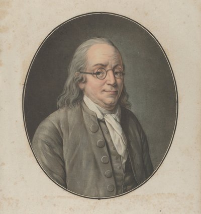 Portret van Franklin, naar Vanloo, ca. 1795 door Pierre Michel Alix