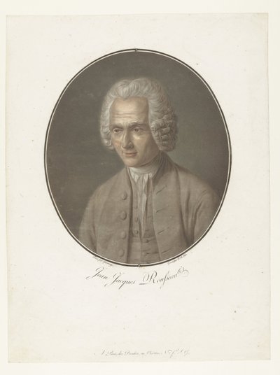 Portret van Jean-Jacques Rousseau door Pierre Michel Alix