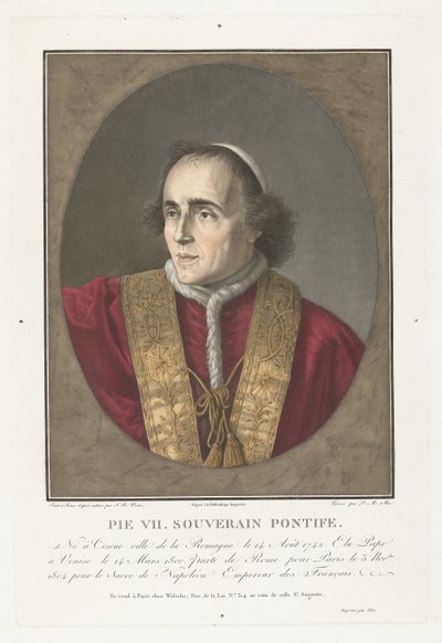 Portret van paus Pius VII door Pierre Michel Alix
