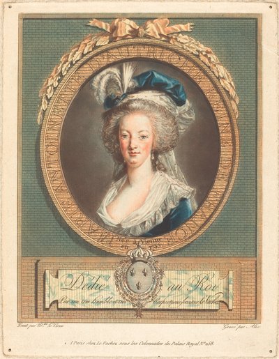 Koningin Marie-Antoinette, c. 1789 door Pierre Michel Alix