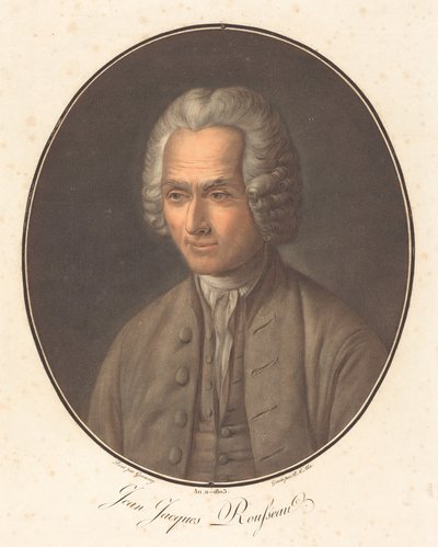 Jean Jacques Rousseau door Pierre Michel Alix after Jean François Garnerey