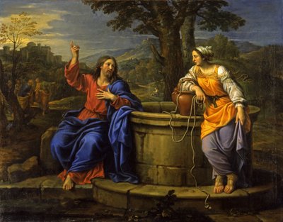 Christus en de Vrouw van Samaria door Pierre Mignard