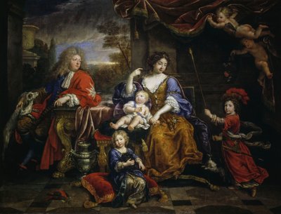 Grote Dauphin van Frankrijk en zijn familie door Pierre Mignard