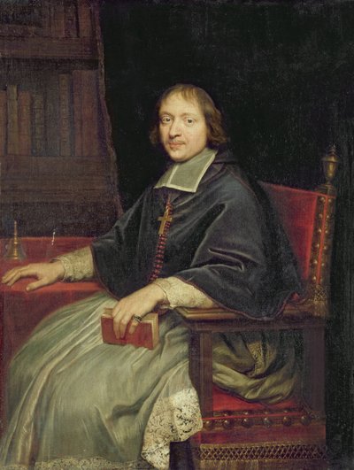 Portret van een Geestelijke, vermoedelijk Jean Francois Paul de Gondi door Pierre Mignard