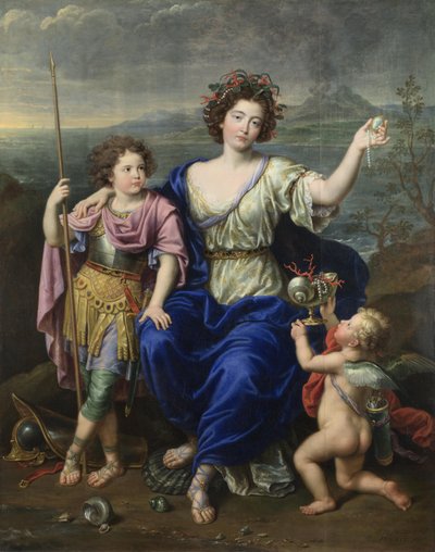 De markiezin de Seignelay en twee van haar zonen, 1691 door Pierre Mignard