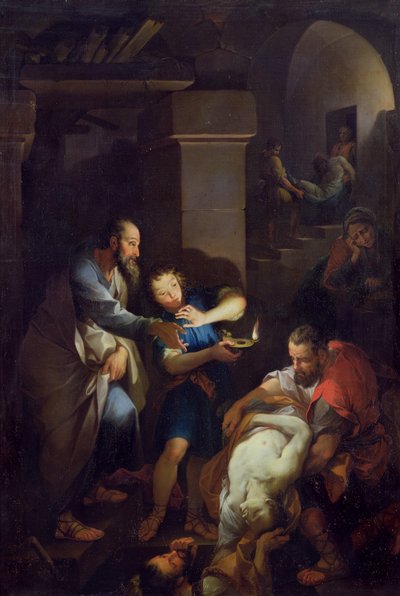 De begrafenis van Tobit door zijn landgenoten, 1733 door Pierre Parrocel