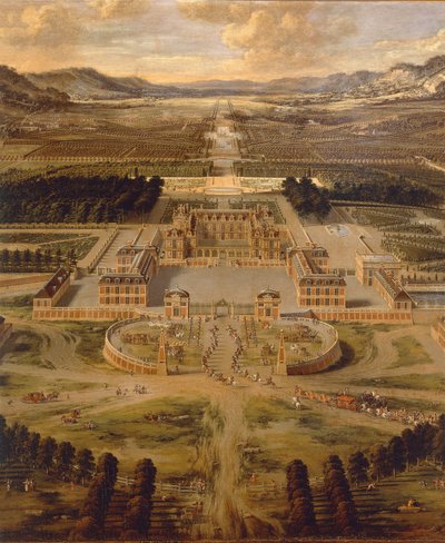 Zicht op het Paleis van Versailles en zijn tuinen door Pierre Patel door Pierre Patel