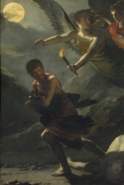 Detail: Gerechtigheid en goddelijke wraak achtervolgen misdaad door Pierre Paul Prudhon