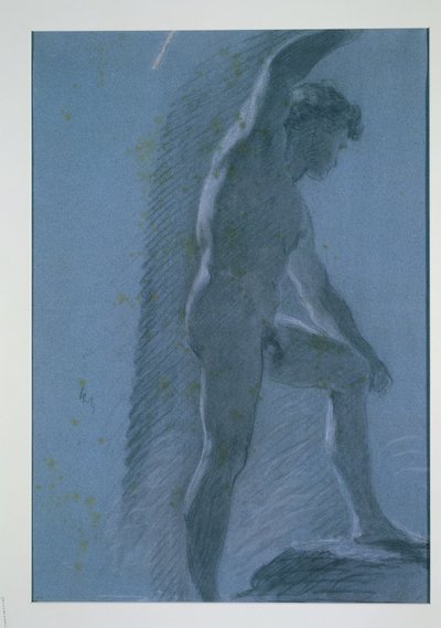 Studie van een mannelijk naakt (verso) door Pierre Paul Prud