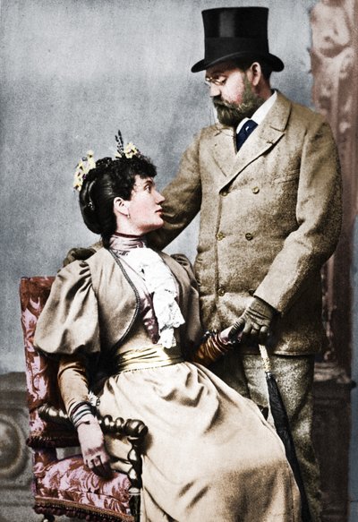 Emile Zola en Jeanne Rozerat, ca. 1890, 1939 door Pierre Petit