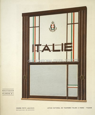 Office National de Tourisme Italien A Paris, Pierre Petit, Boutiques, Henry Delacroix, Editions S De Bonadona, Parijs, eind jaren 1920, Pochoir Print door Pierre Petit